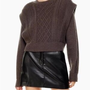 Aritzia Babaton seek sweater Brown Cable Knit